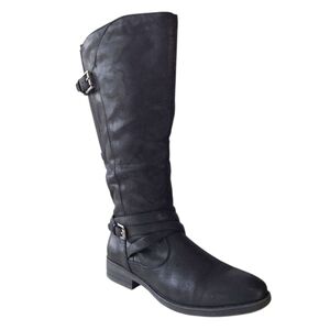 Baretraps Alysha Black Microfiber Riding Boots Vegan 9.5